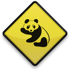 panda warning sign