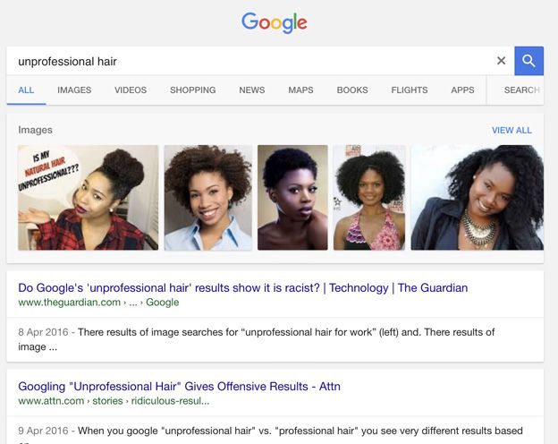 unprofessional hair search result