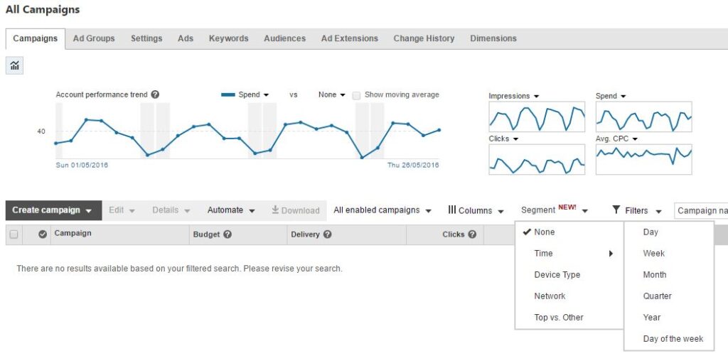 Bing Segmentation Options