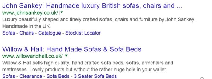 SERP's before width changes