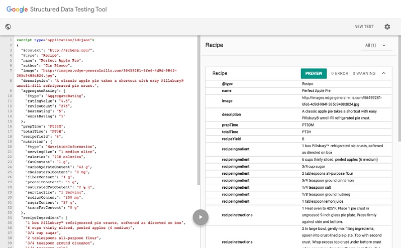 Structured data testing tool