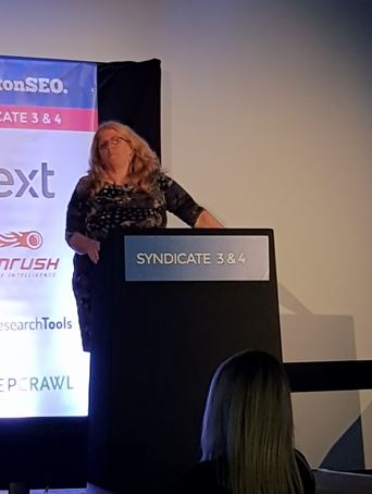 Ann Stanley speaking at Brighton SEO