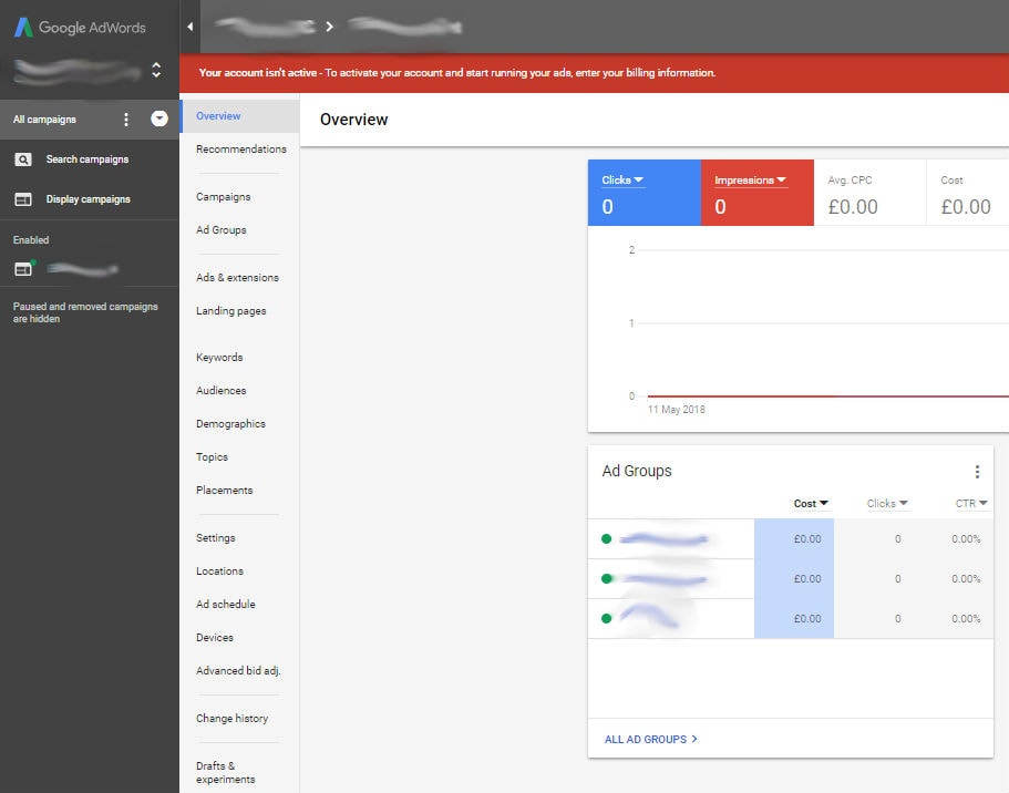 adwords interface login