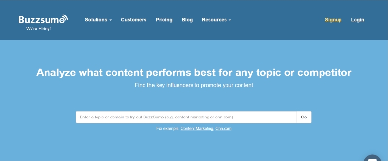 Buzzsumo for content marketing ideas