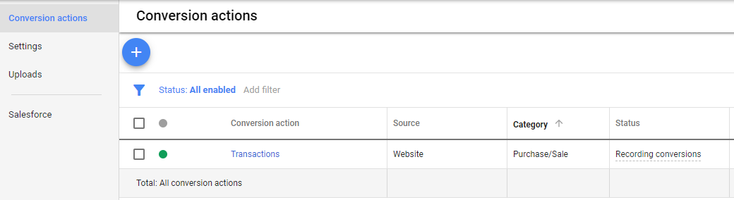 Google Ads Conversion Actions