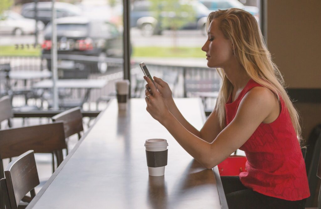 Woman looking at phone