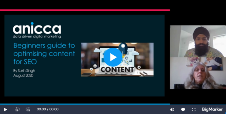 An introduction to optimising content for search engine optimisation – SEO (21st August)