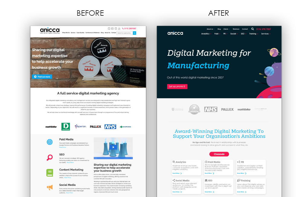 Website Before after