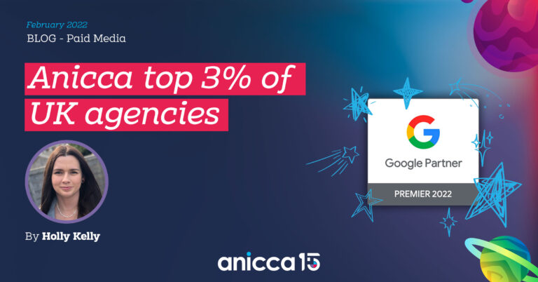 Anicca attains Top 3% spot of UK agencies as New Google Ads Partner Program