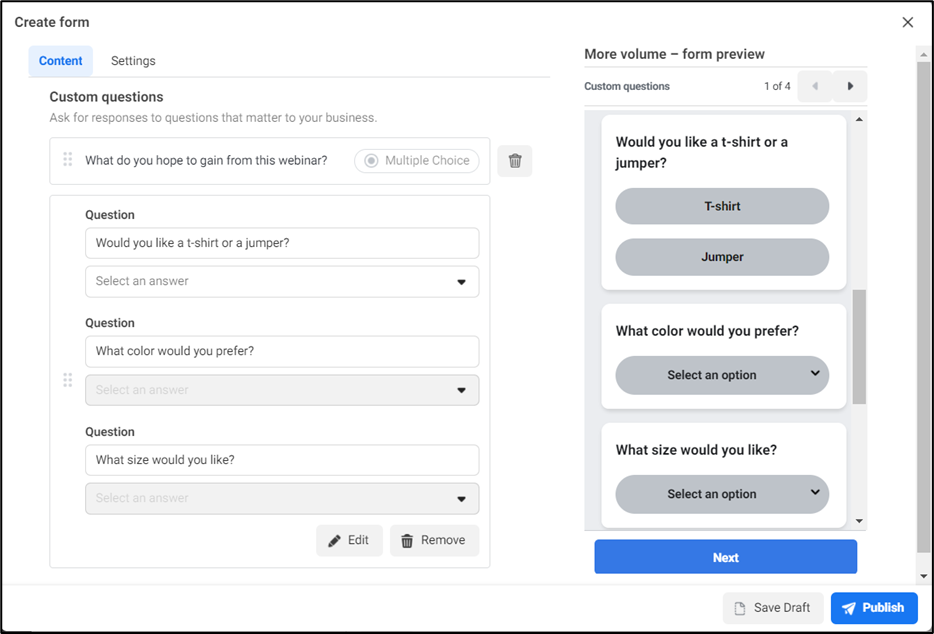 Conditional form