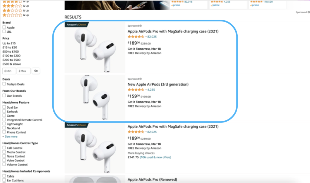 An Example of Amazon Ads