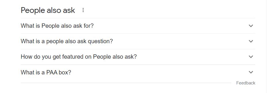 Google People Also Ask Box