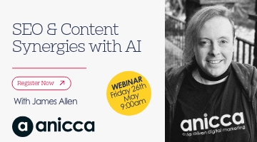 SEO & Content Synergies with AI (Friday 26th May – 9:00am – 10:00am)