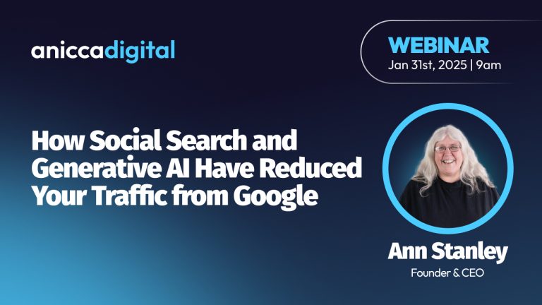 How Social Search & Generative AI will reduce your traffic from Google in 2025 – new data from the UK and how to avoid loss of visits, converisons and sales (31st January 09:00-10:00 AM)
