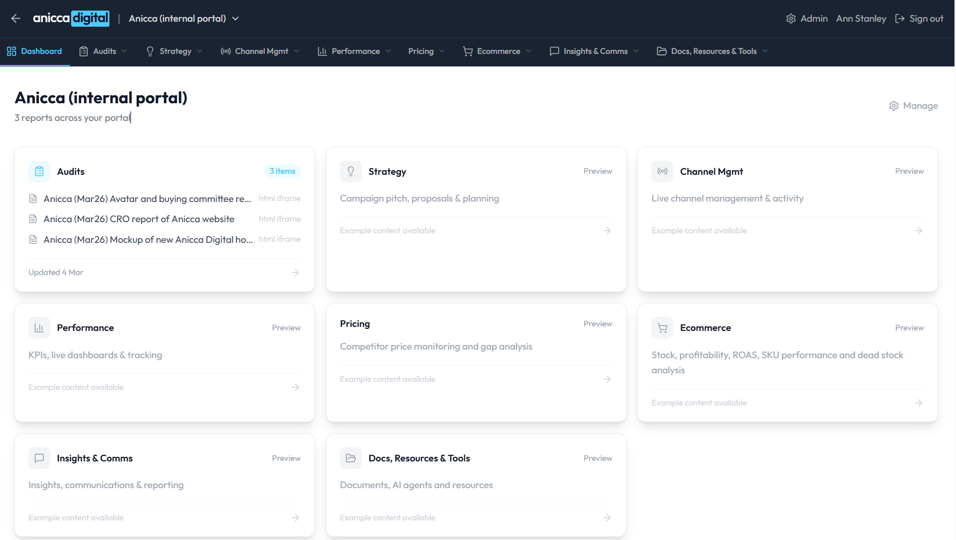 Anicca client portal built with Claude Code