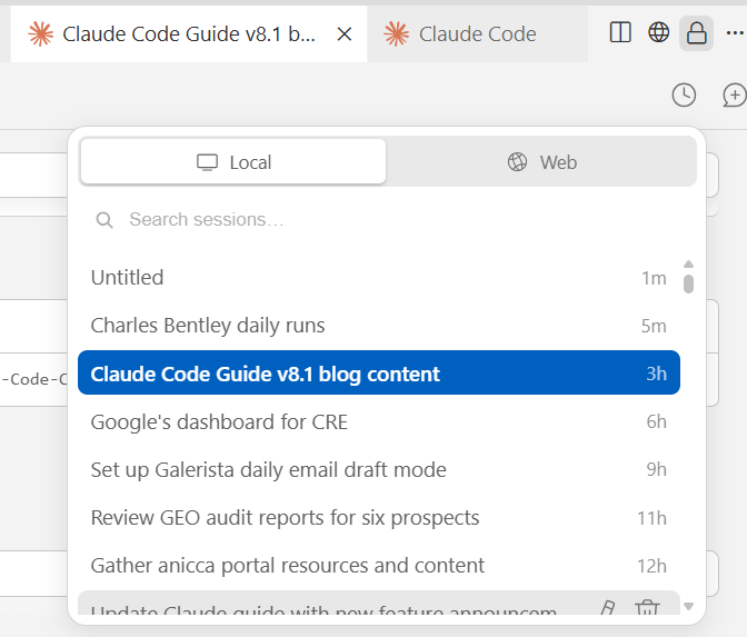 Screenshot of renaming a Claude Code chat in Cursor with a custom title such as Sunday 1