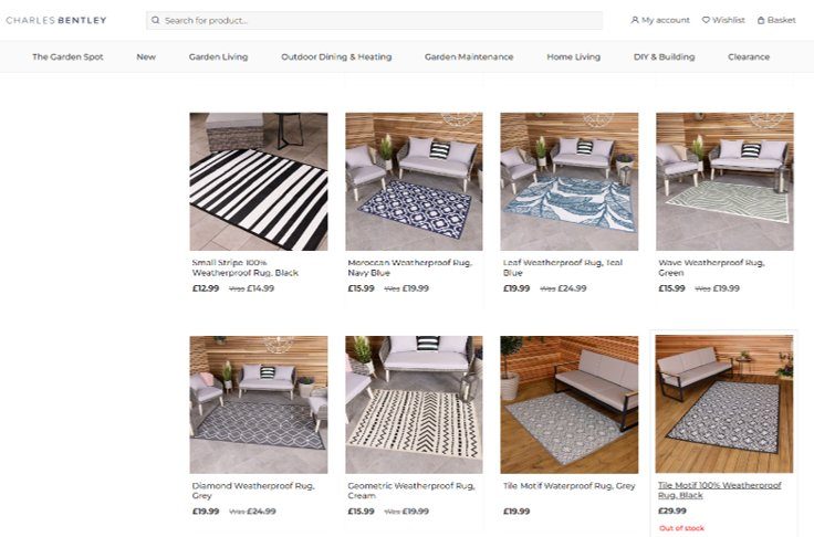 Charles Bentley outdoor rugs