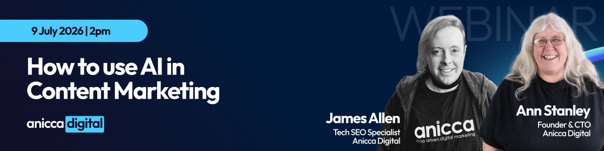 How to Use AI in Content Marketing webinar with Ann Stanley and James Allen