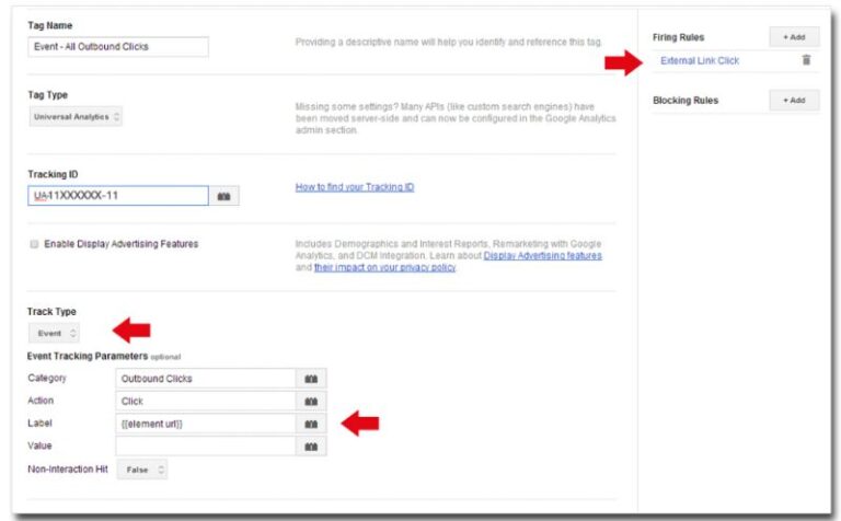 Tracking all outbound Links using Auto Event Tracking in Google Tag Manager