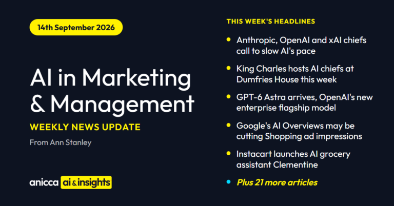 AI in Marketing & Management Weekly News Update (14th Sep 26)