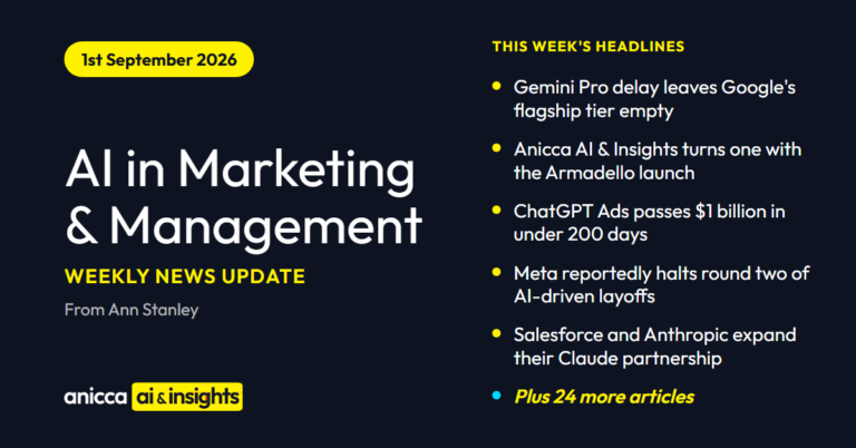 AI in Marketing & Management (1st Sep 26): Google’s Flagship Gap Widens as ChatGPT Ads Passes $1 Billion