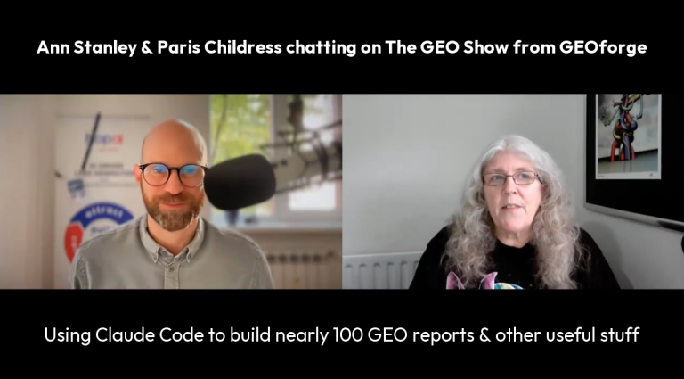 Ann Stanley and Paris Childress talking on The GEO Show from GEOforge